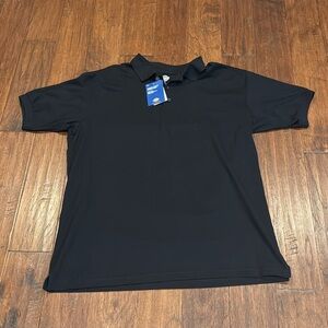 NWT! 2XL Young Adult Pique Black Polo Shirt